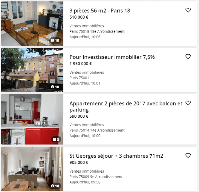 annonces immobilières Paris Leboncoin