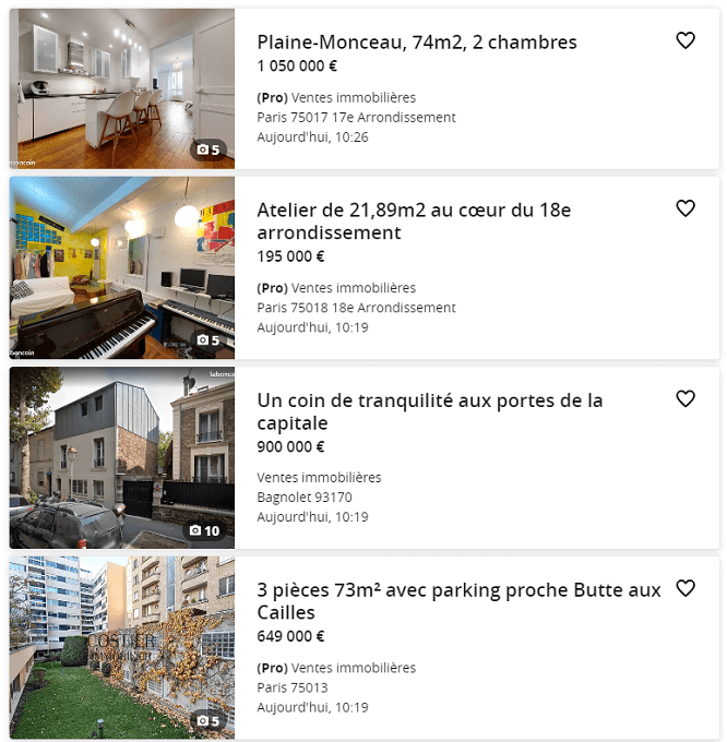 annonces immobilières Paris Leboncoin