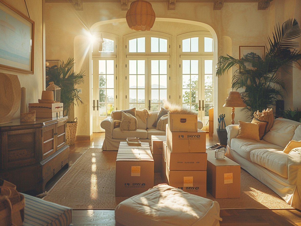 déménagement  cartons