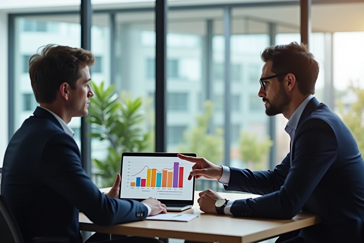 Conseiller financier et client discutant d